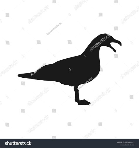 Silhouette Flying Seagulls Hand Drawn Illustration Stock Vector (Royalty Free) 2209438973 ...