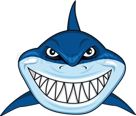 Angry shark cartoon | Stock Vector | Colourbox