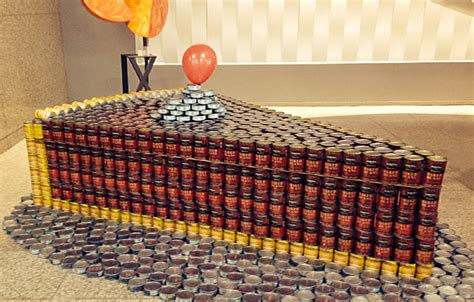 Canned food sculptures help Food Outreach’s cause