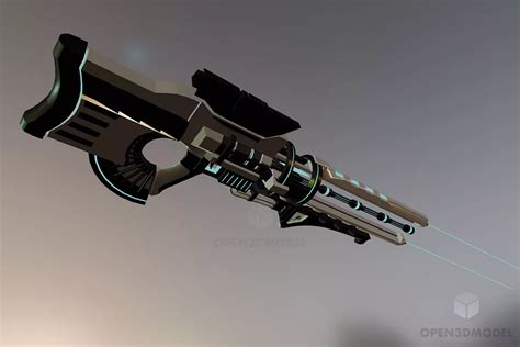 Railgun Futuristic Gun Free 3d Model - .Blend, .C4d, .Dae, .Fbx, .Max ...