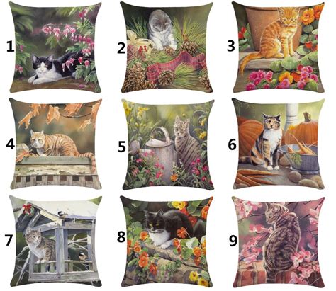 Cute Cat Pillow Covers/throw Pillow Case for Home Square - Etsy