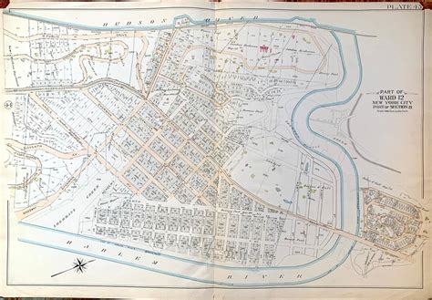 Fort George Map, Original 1894 Manhattan Atlas, Inwood Map, Fort Tyron - Etsy