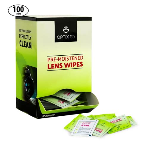 Eyeglass Cleaner Lens Wipes - 100 Pre-Moistened Cloths for Cleaning Glasses, Screens, Computers ...