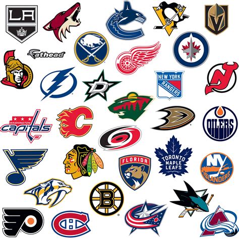 NHL Team Logo Collection - Large Officially Licensed Removable Wall Graphics | NHL logos, Nhl ...