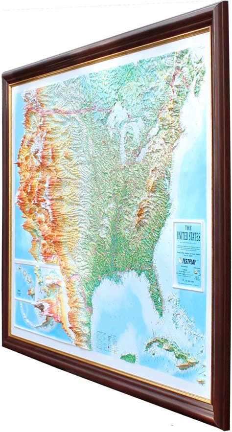 US Raised Relief Map, Large (44″ x 32″) – mapagents