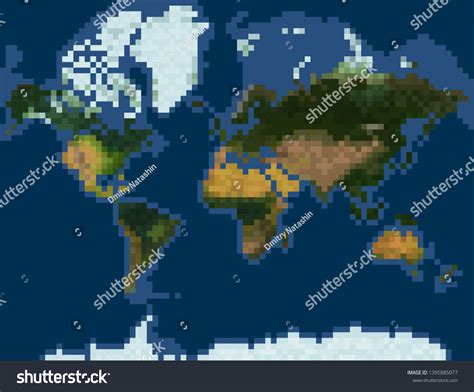 Abstract World Map Pixel Art Vector Stock Vector (Royalty Free ...