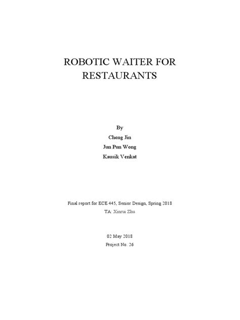 Waiter Robot | PDF | Electric Motor | Acceleration