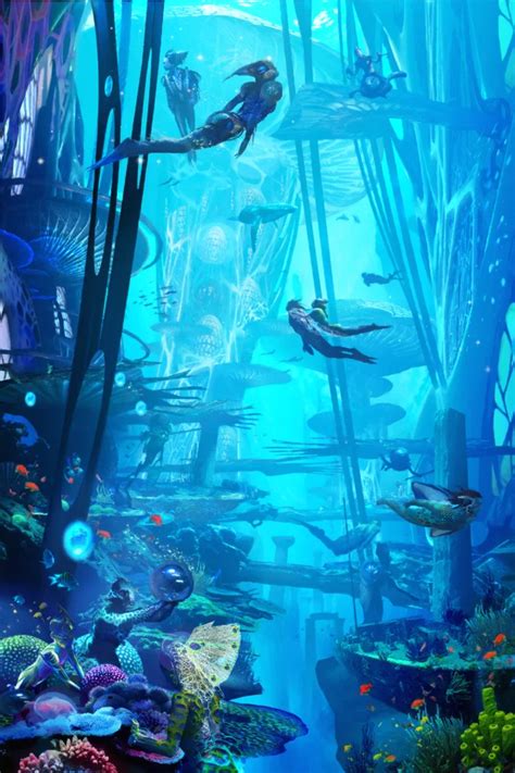 an underwater scene with many fish and plants