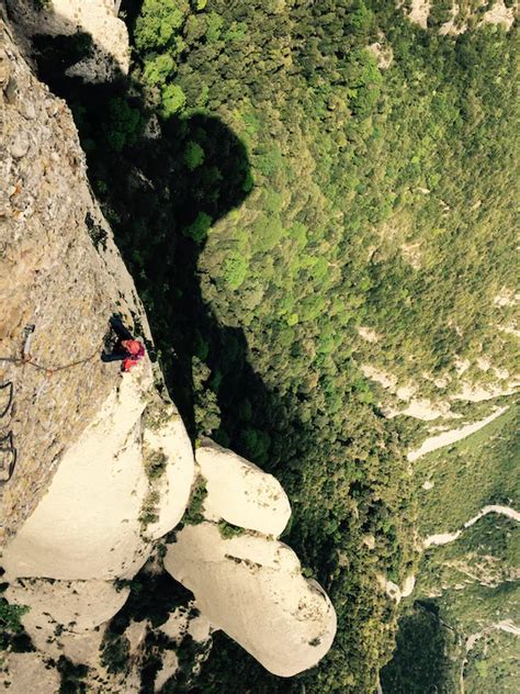 Multipitch Rock Climbing in Montserrat. Rock Climbing trip. AEGM guide