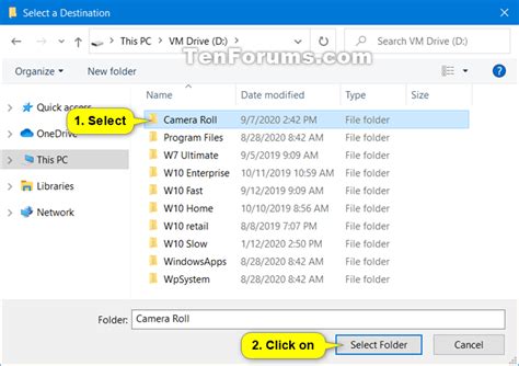 Change or Restore Default Location of Camera Roll Folder in Windows 10 | Tutorials