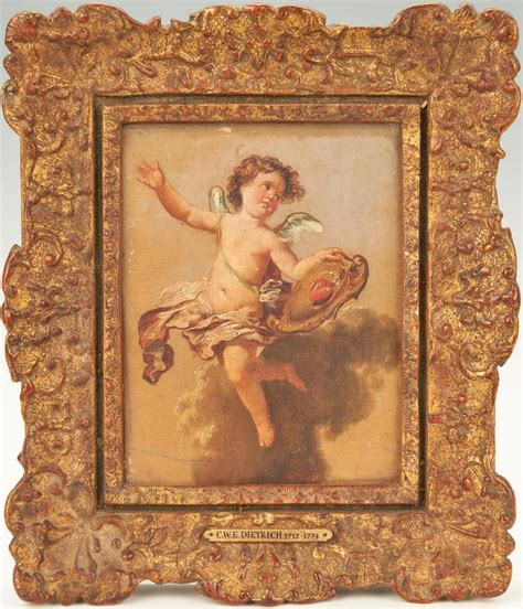 Lot 87: Attr. Christian W.E. Dietrich, 2 Cherub Paintings | Case Auctions