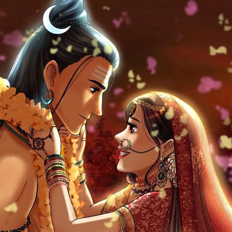 Shiva and Parvati, the divine couple in Hindu mythology. Full and high quality image is ...