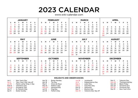 Free Year 2023 Calendar Printable with Holidays by Sharon Gore | TPT