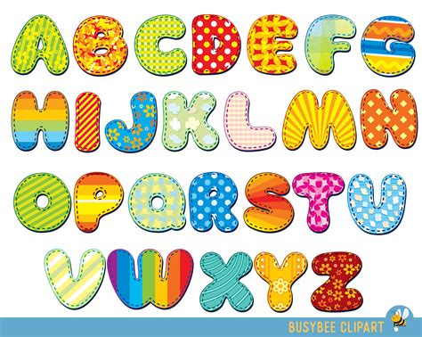 Alphabet Clipart Color Alphabet Digital Alphabet Letters Clipart Digital Letters Clip Art ...