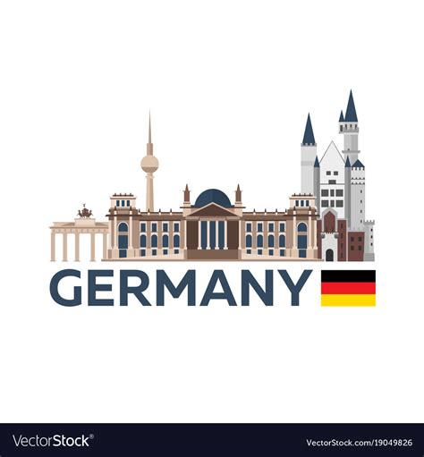 Travel to germany berlin poster skyline Royalty Free Vector