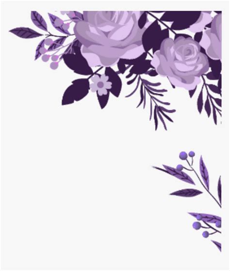 Purple Flower Border Png, Transparent Png - kindpng