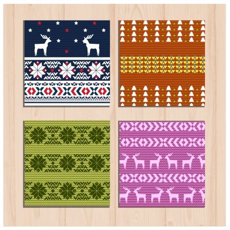 Sets of colorful woolen pattern on wooden background vectors stock in format for free download ...