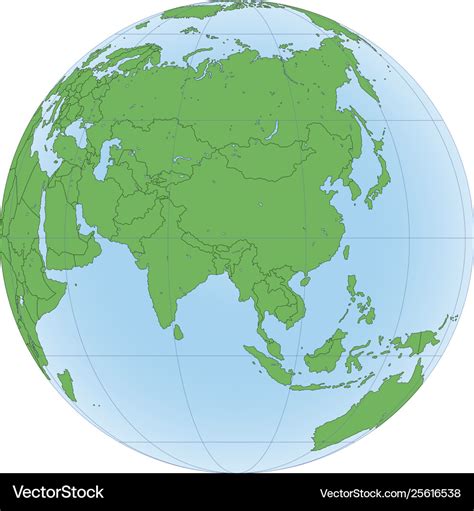 Earth globe with focused on asia Royalty Free Vector Image