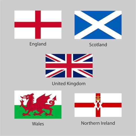 Premium Photo | Flags of England Scotland Northern IrelandWales