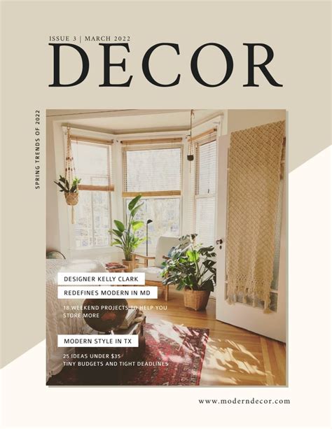 Interior Design - Magazine Cover Template | Visme