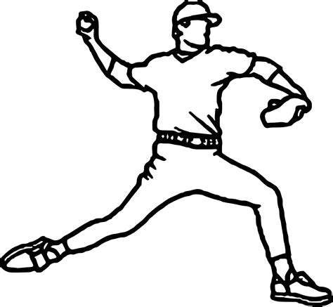 awesome Baseball Pitcher Playing Baseball Coloring Page | Baseball coloring pages, Baseball ...