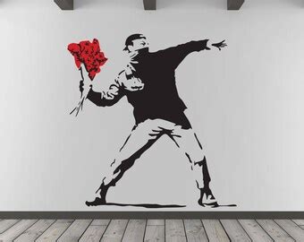 Banksy Flower Thrower stencil HUGE Life size wall art