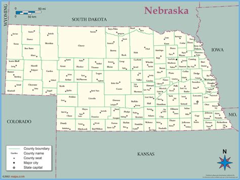 Nebraska County Outline Wall Map by Maps.com - MapSales