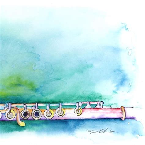 Flute watercolor by Jamie hansen #musicart #musicpassion #flutepainter ...