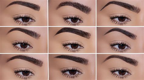 How To: 9 Different Eyebrow Styles & How they TRANSFORM your Face - YouTube