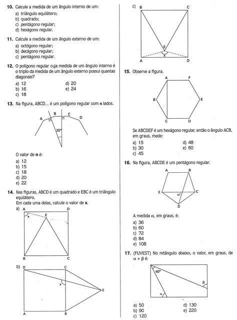 2016 Blog Vicente Rijo 4ª Série adm: GEOMETRIA PLANA - POLÍGONOS ÂNGULOS E DIAGONAIS Exercícios ...