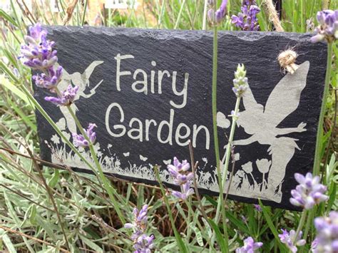 Garden Sign – Fairy Garden in slate – Signs – Craft Shapes – Welsh ...