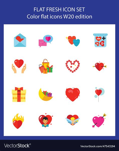 Saint valentine symbols and love concept icon set Vector Image