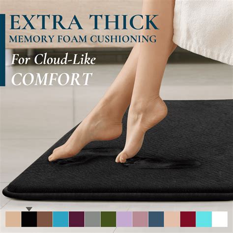 ComfiTime Bathroom Rugs – Thick Memory Foam, Non-Slip Bath Mat, Soft Plush Velvet Top, Ultra ...