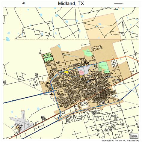 Midland Texas Street Map 4848072