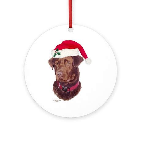 Chocolate Lab Christmas Ornament (Round) by labradornaments