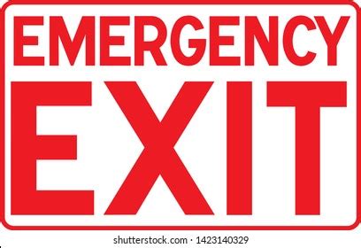 Emergency Exit Sign Red Isolated Stock Vector (Royalty Free) 1423140329 ...