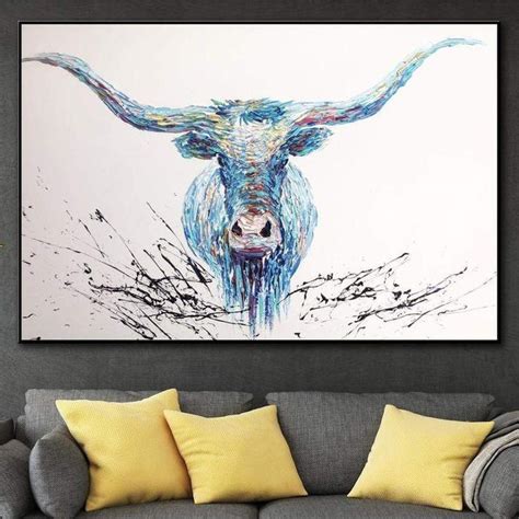 Buffalo Painting Wildlife Wall Art Buffalo Art Bison Painting Large Oil ...