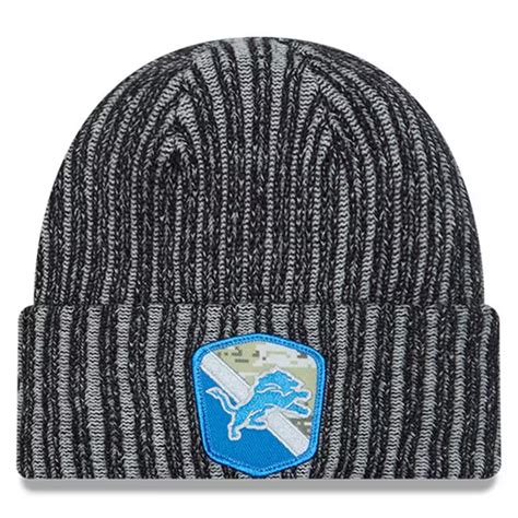 Detroit Lions New Era 2023 Salute to Service Cuffed Knit Hat - Black