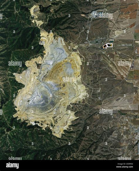 aerial photo map Bingham Canyon Kennecott Copper Mine deepest open pit copper mining operation ...