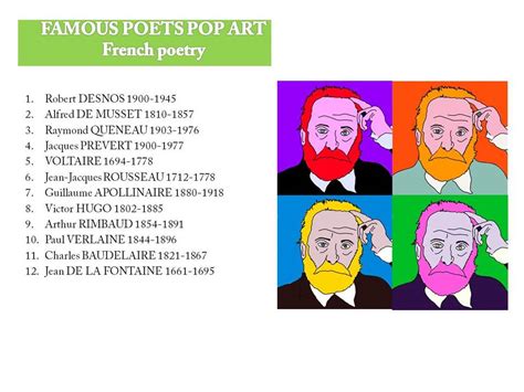 Pop Art Portraits of Famous Poets - Art activity | Teaching Resources