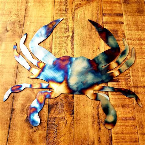 12 & 18 Blue Crab Metal Art Wall Art Wall - Etsy