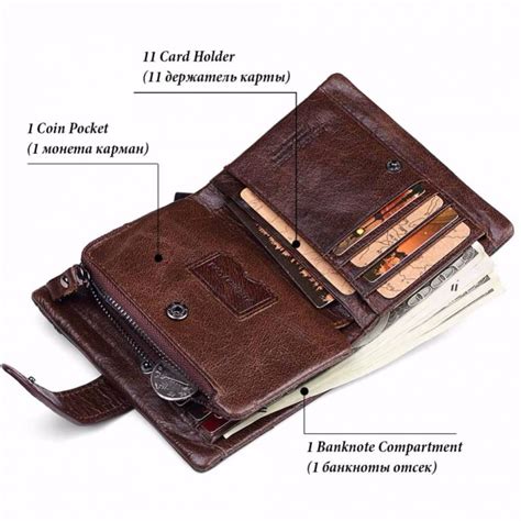 KAVI's Genuine Luxury Leather Wallet and Credit Card Holder for Men