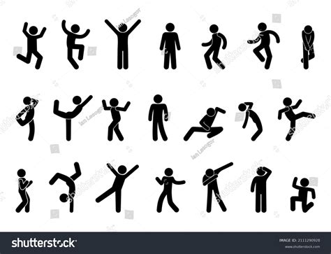 Stick Figure Poses Icon Man Stickman Stock Vector (Royalty Free) 2111290928 | Shutterstock