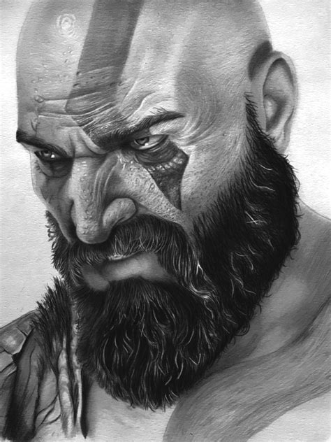 Pencil art of Kratos from the game Follow me in Instagram @abhisketch # ...