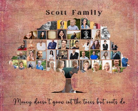 Family Tree Collage Family Tree Builder With Photos Template Family Tree in Photo Gift Family ...