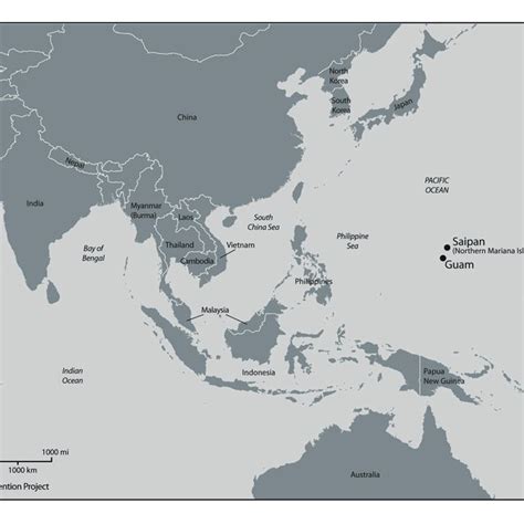 Guam Pacific Ocean Map