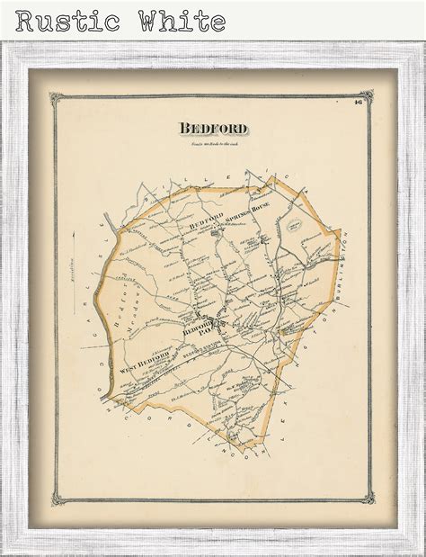 BEDFORD Massachusetts 1875 Map Replica or Genuine ORIGINAL - Etsy