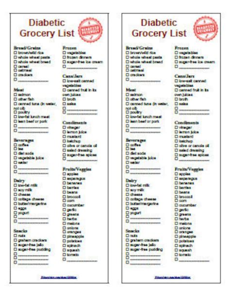 Free Printable Diabetic Food Chart - images.go-banana.com