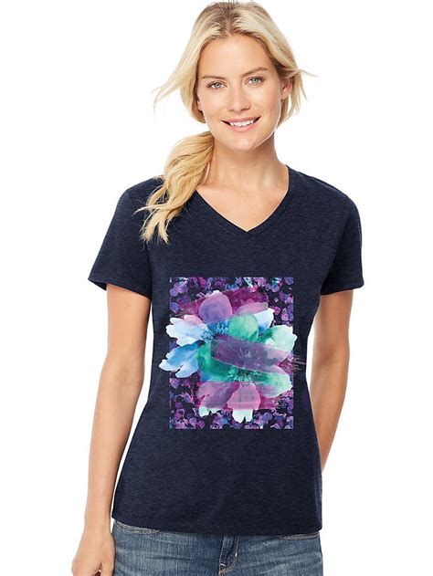 Hanes - Women's Short-Sleeve V-Neck Graphic T-Shirt - Walmart.com - Walmart.com