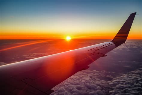 Free Images : horizon, wing, sunrise, sunset, sunlight, dawn, airplane, aircraft, dusk, vehicle ...